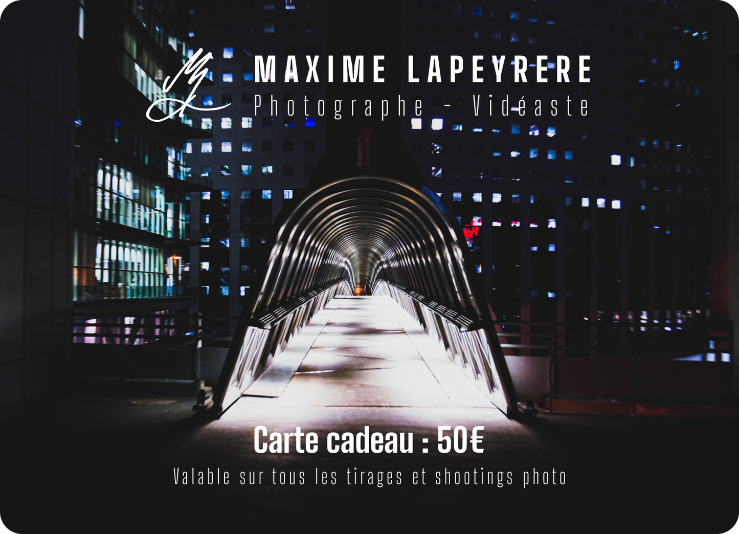 Carte Cadeau Tirage d'Art - Shooting photo