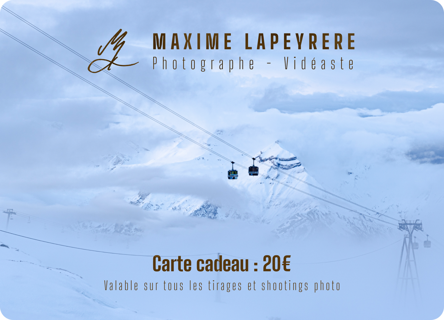 Carte Cadeau Tirage d'Art - Shooting photo